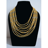 Subtle Yellow Multi Chained Beaded Necklace - Ethnic Inspiration